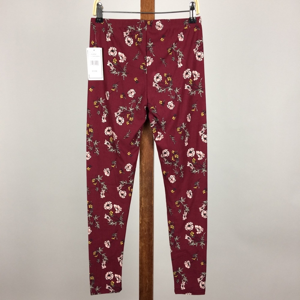 Super Soft No Comment Girls Floral Print Leggings - Picture 2 of 3